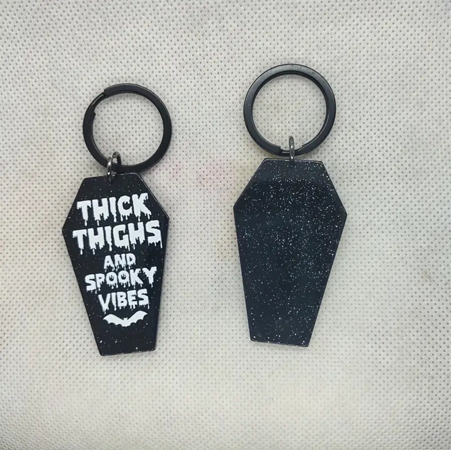 Thick Thighs Spooky Vibes Keychain