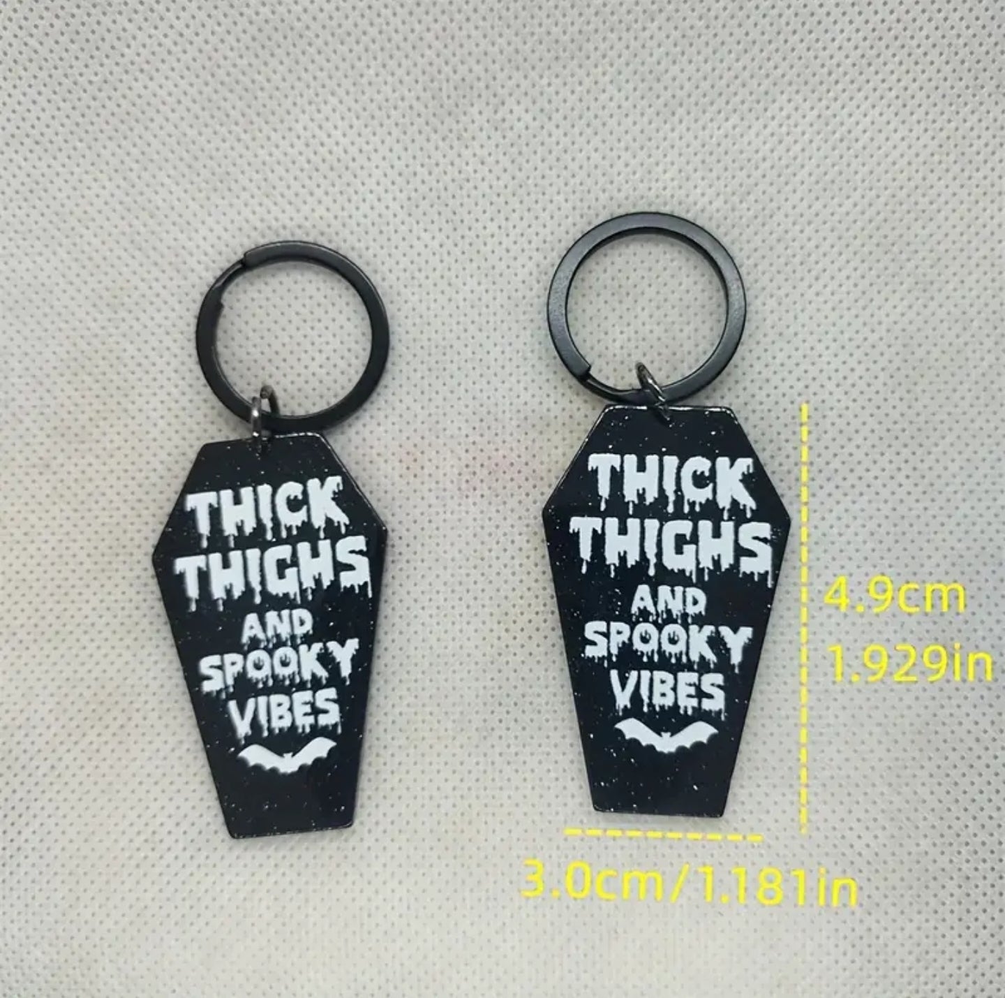 Thick Thighs Spooky Vibes Keychain