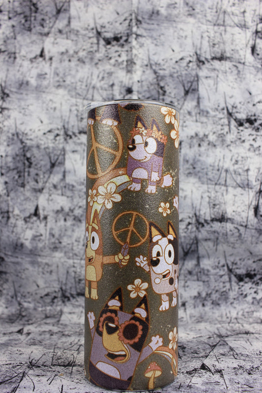 Ready to ship Rough Glitter 20oz Tumbler - Hippy Dog - SALE!